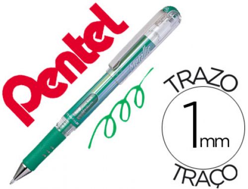 Roller pentel hybrid gel k230m ponta de 1,0 mm cor verde metalico , Pentel , 76557 , 4902506060938